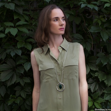 Колье Fiore Luna, GREEN AGATE